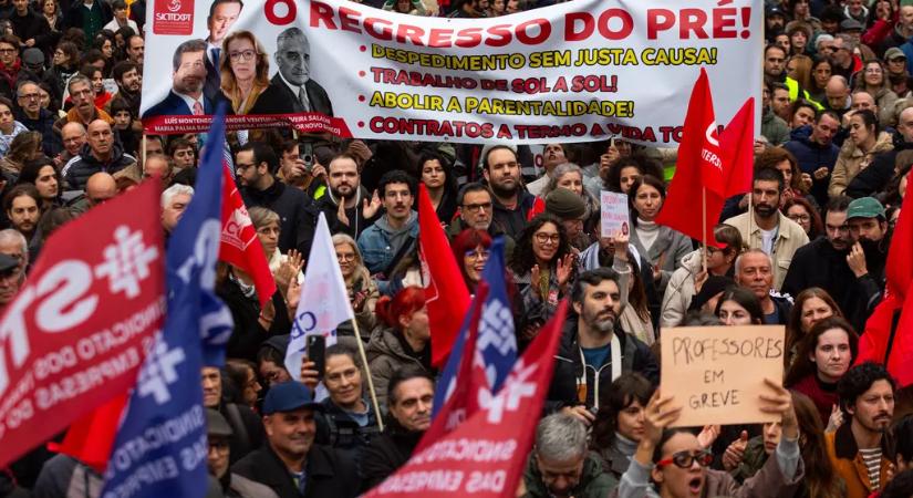 Általános sztrájk bénította meg Portugáliát a vitatott munkaügyi reformok miatt