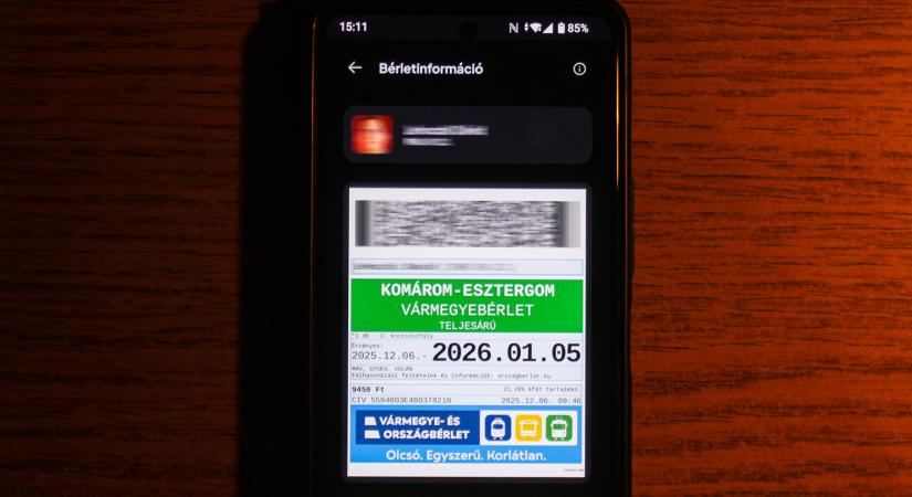 Jövőre is érvényes lesz az ország- és vármegyebérlet az esztergomi helyijáratra