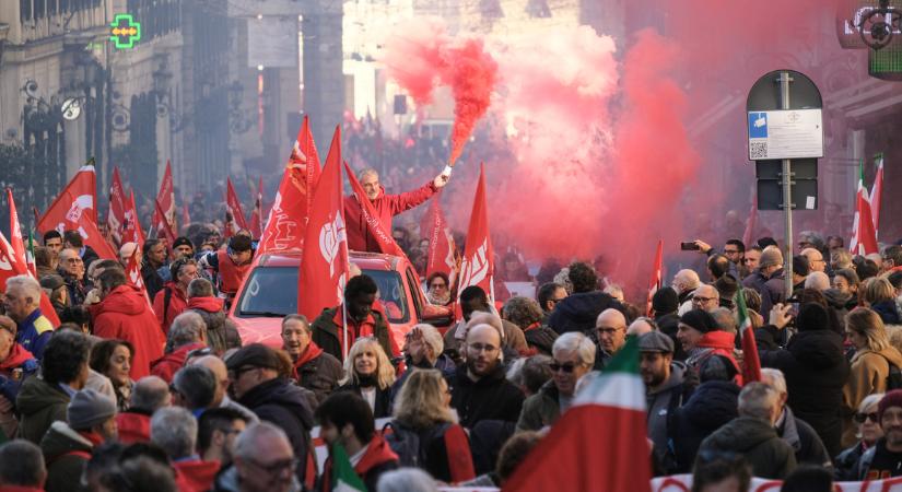 Megbénult Olaszország: milliók sztrájkolnak a Meloni-kormány megszorításai ellen