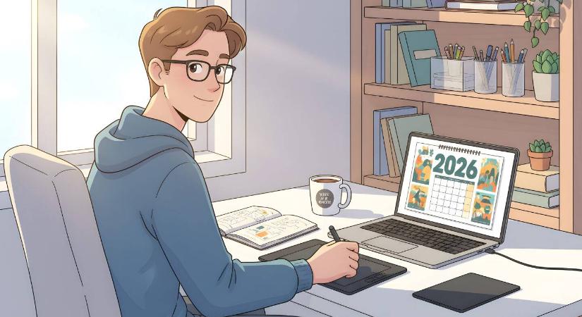 Nyomtatható 2026-os naptár készítése ingyen és egyszerűen