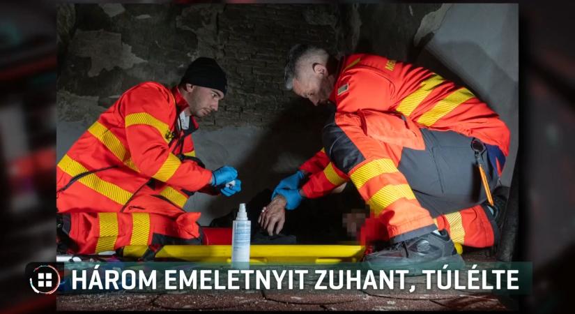 Beleesett a lichthofba: háromemeletnyit zuhant egy férfi egy bérház tetejéről tegnap este, de túlélte