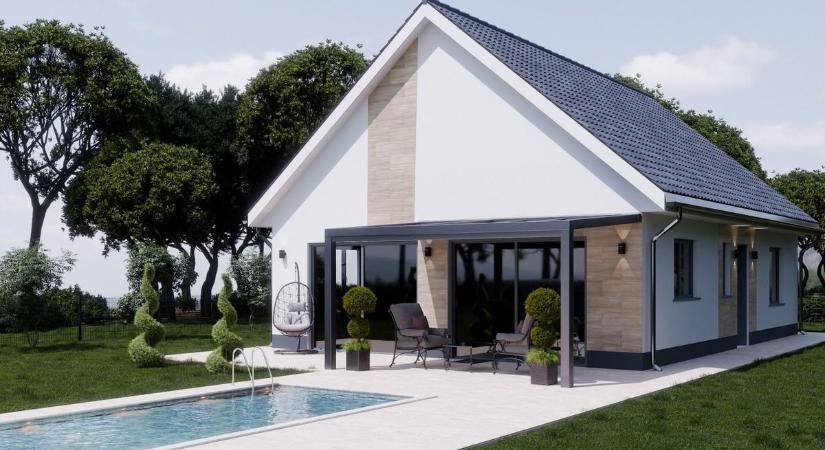 Örök tájpanorámát kínál a Balaton-felvidéken ez az új építésű, megfizethető családi ház