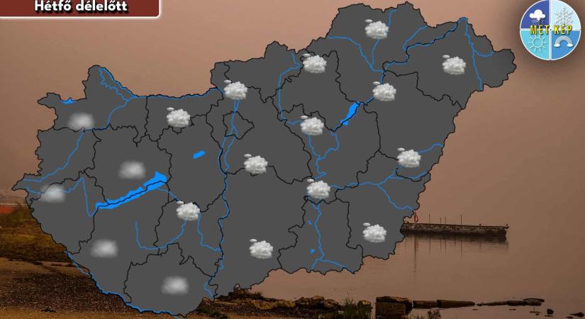 A hét első napján is kitart a borult idő és a köd