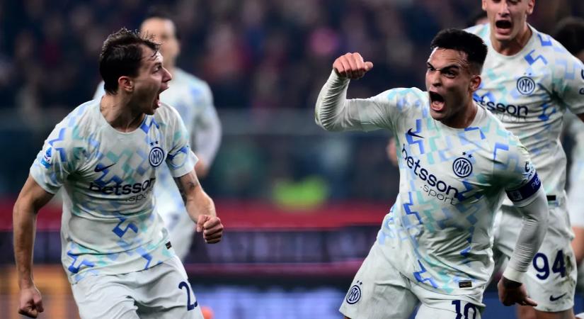 Az Inter a tabellát, Martínez a góllövőlistát vezeti a genovai sikerrel