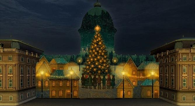 Mesés fényfestés: adventi képeskönyvvé válik a budavári palota homlokzata