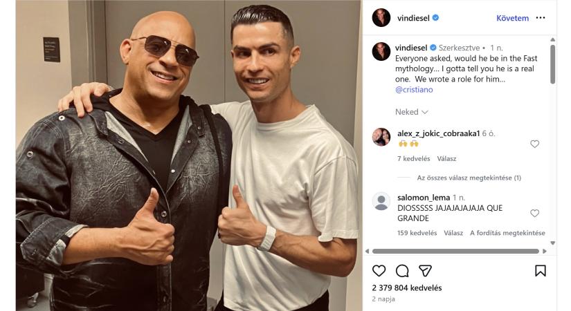 Cristiano Ronaldo is játszik az utolsó Halálos iramban-filmben