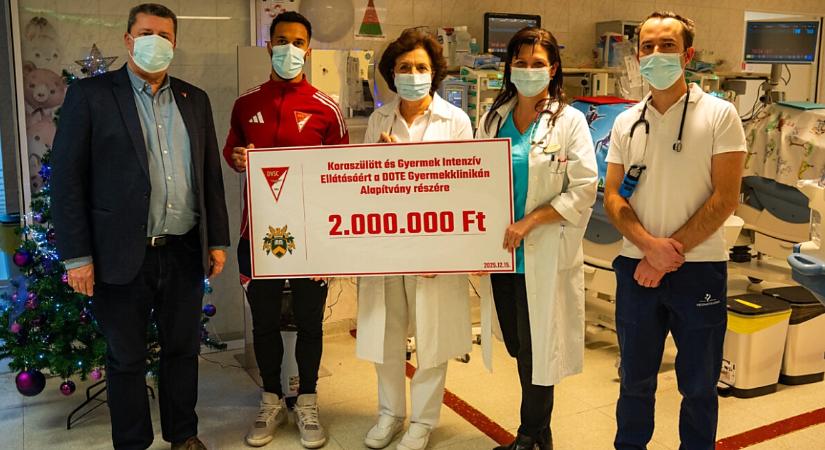 Kétmillió forinttal támogatja a koraszülöttek ellátását a DVSC