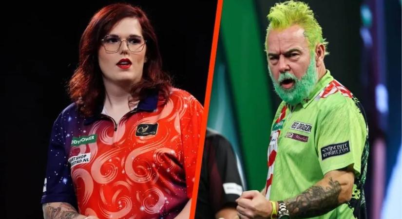Grincsként vonult be a kétszeres darts-világbajnok transznemű ellenfele ellen – videó
