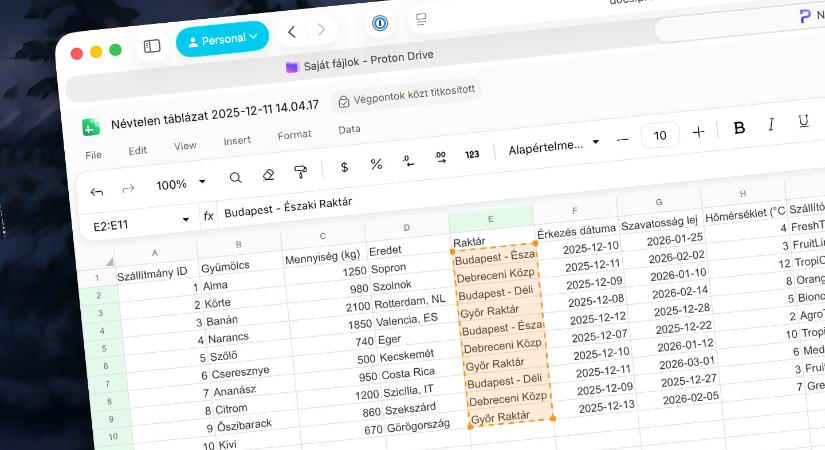 Végre itt a Google Táblázatok titkosított alternatívája a Protontól