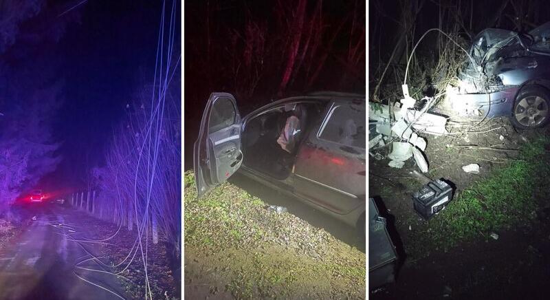 Villanyoszlopnak ütközött egy autó Nagyatádon