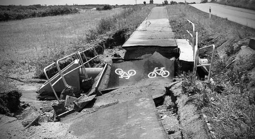 Helyreállítják a verpeléti kerékpárutat, aminek a villámárvíz tett be