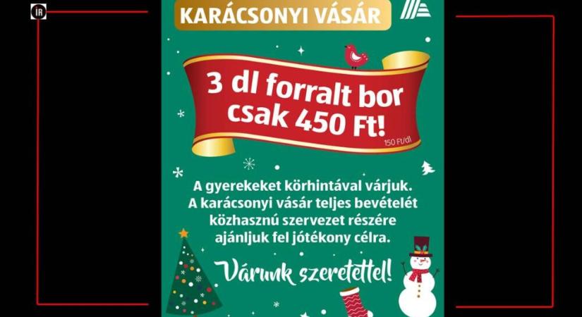 Saját karácsonyi vásárt nyit az Aldi: kenyérlángos: 399.-, forraltbor 450.-, tea 200.- forint
