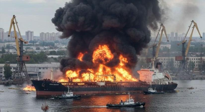 Ukrajna csapást mért Oroszországra: többen meghaltak, egy teherhajó kigyulladt