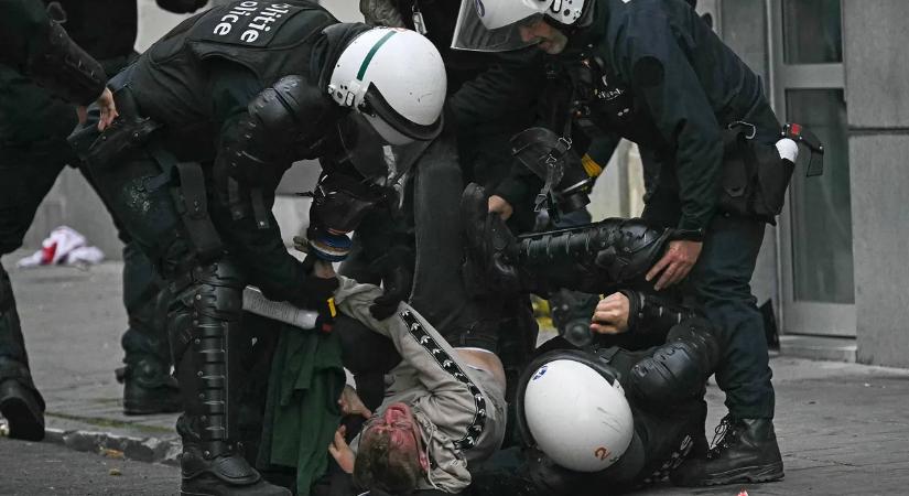 Magyar tudósítás Brüsszelből: így bánik a rendőrség a tüntetőkkel! Mutatjuk a döbbenetes videókat!