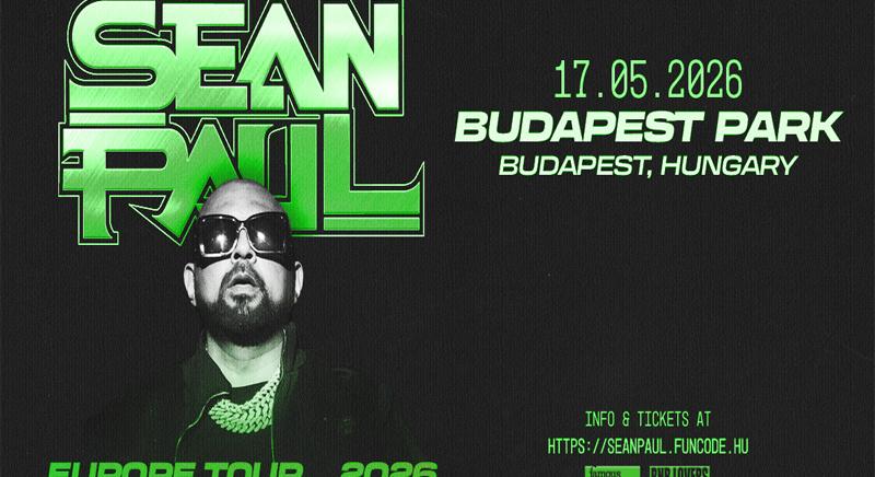 Sean Paul először Budapesten: május 17-én a Budapest Parkban lép fel