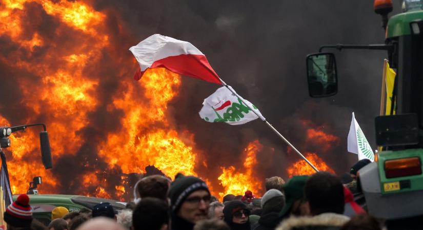 Több mint száz magyar gazda is tüntetett Brüsszelben