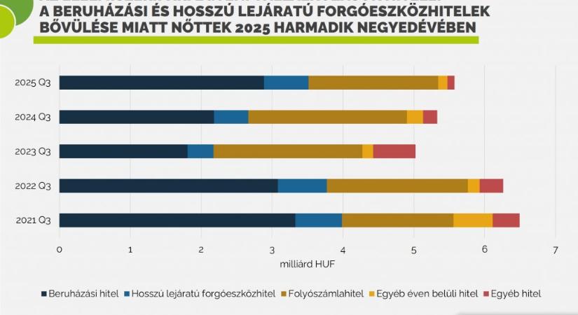 Az élelmiszeripar hitelállománya 3,9 százalékkal nőtt 2025 harmadik negyedévében