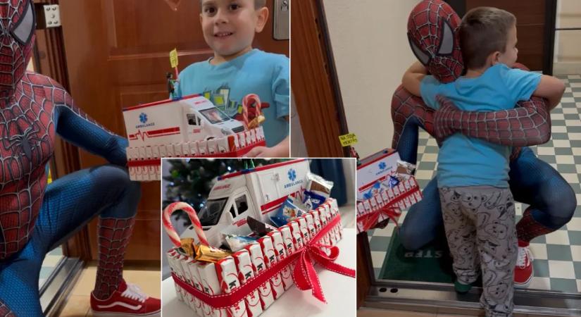 "Na szia mentő" – Pókember is meglátogatta a hős kisfiút