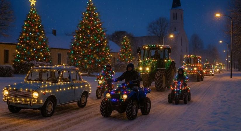 Jótékonysági fénymotoros és -traktoros felvonulást szerveztek Gyermelyen