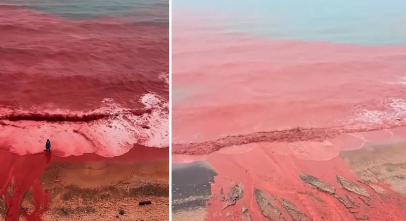 Közeleg a világvége? Vérvörössé változott a tenger – drámai videó