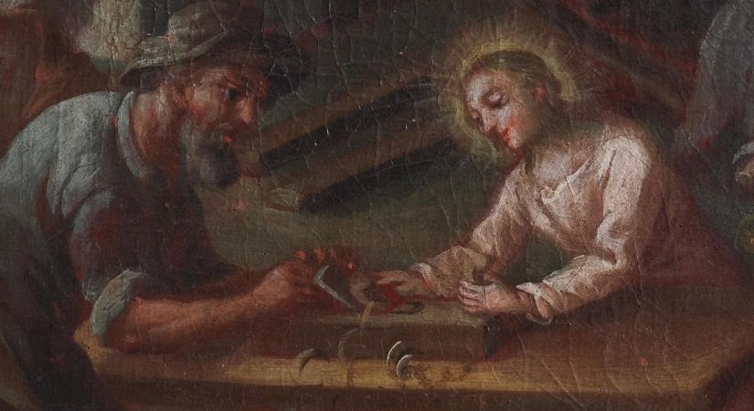 Különleges részleteket rejt a veszprémi várnegyed Szent Családot ábrázoló festménye