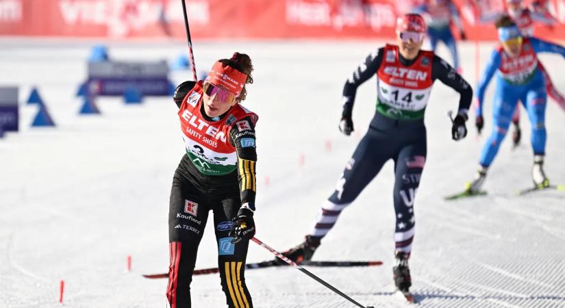 Ájulásig hajtotta magát a sífutó, arccal esett a hóba – videó