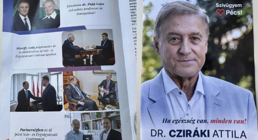 A Fidesz pécsi képviselőjelöltje olyan kampánykiadványt adott ki, amiben egy szóval sem említik a Fideszt