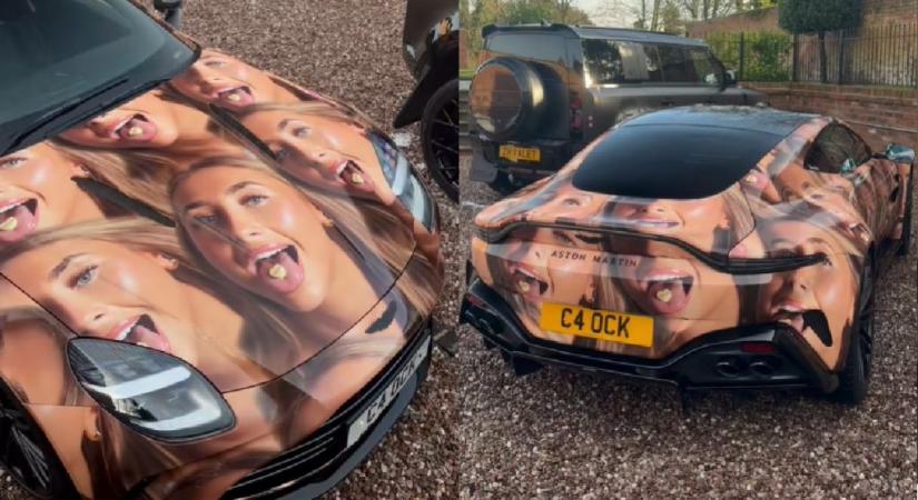 Tátott szájakkal dekorált Aston Martinnal és 1 millió fontos villával botránkoztatja meg környékének lakóit az OnlyFans-modell