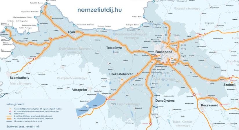 A regionális autópálya matrica négy vármegyében is használható, olvassa el a részleteket!