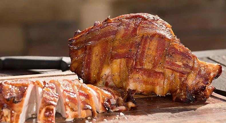 Mézes pulykamell bacon köntösben