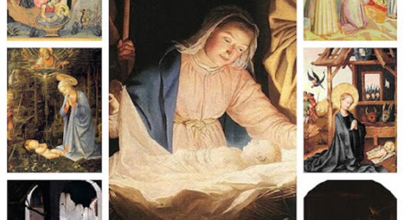 Mária imádságos hódolattal tekint a gyermekben felismert Istenre