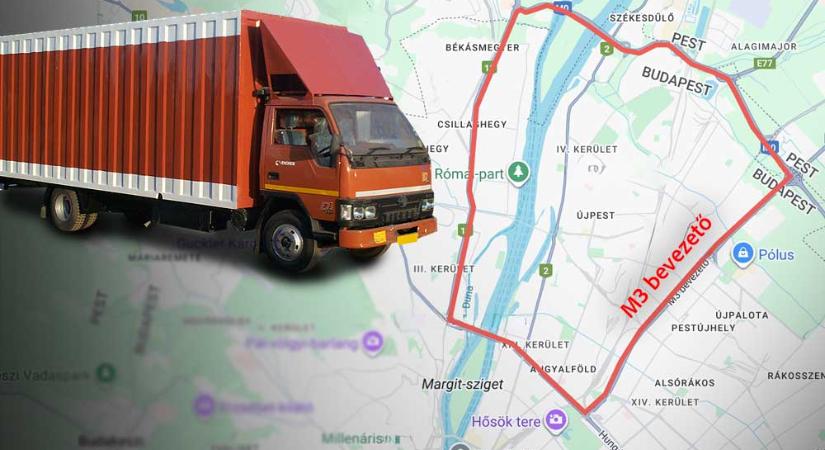 Totális káosz Budapesten: 14 órától kétezer kamion halad át a fővároson, térképen a tiltakozó fuvarozók pontos útvonala
