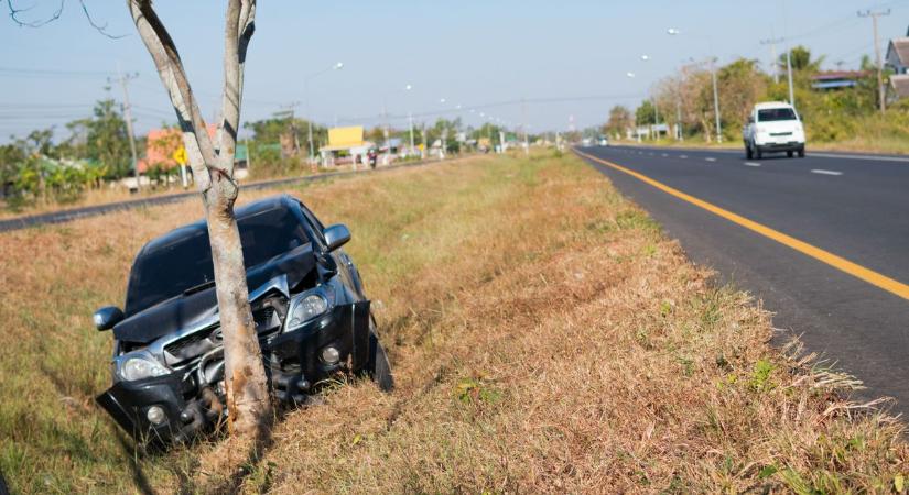 Fának csapódott egy autó Makón: a helyi tűzoltók áramtalanították a járművet