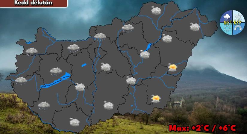 Kedd délutántól már érkezhet csapadék