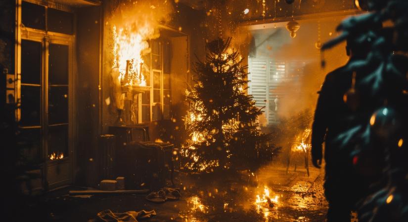 Pillanatok alatt lángra kaphat a karácsonyfa