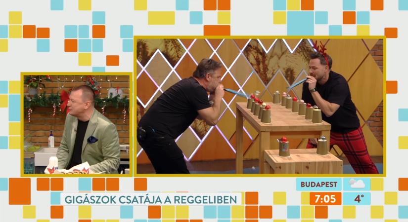 Összecsapott Tihanyi Peti és Papp Gergő: kiderült, ki a Reggeli stúdiójának legfittebb férfija