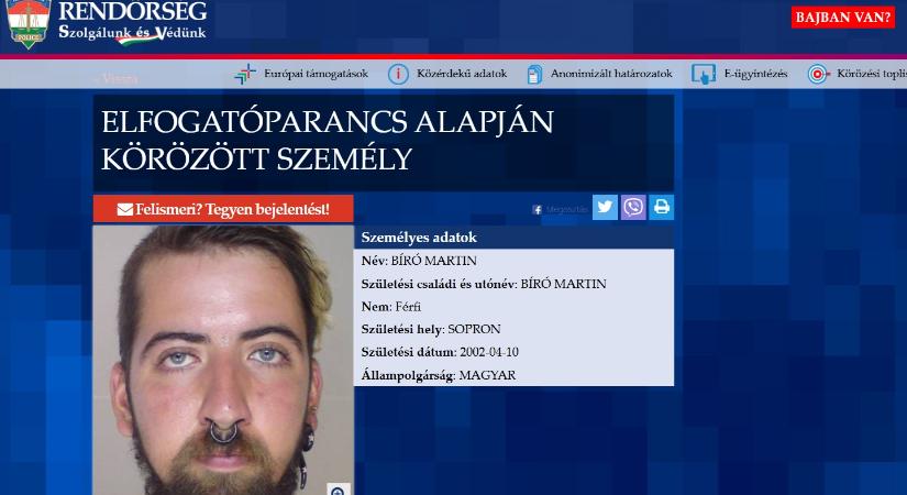 A körözött férfi pontosította korát a róla szóló rendőrségi poszt alatt