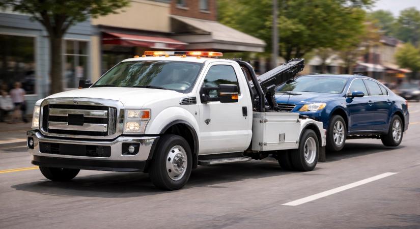 Gyerekkel együtt vontattak el egy autót