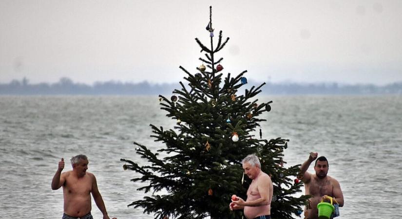 Áll a Balaton karácsonyfája Szigligetnél
