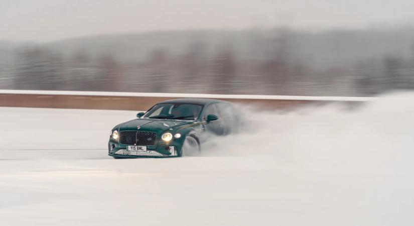193 km/óráig gyorsult ez a Bentley a 30 centis hóban!