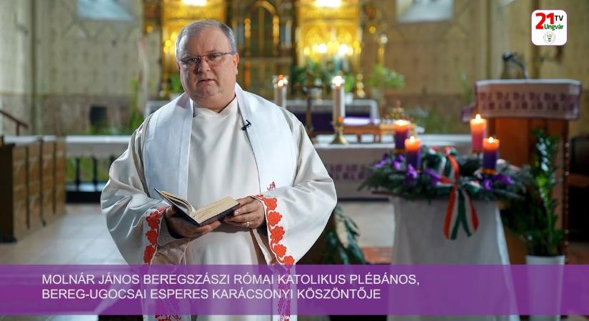 Molnár János beregszászi római katolikus plébános, bereg-ugocsai esperes karácsonyi köszöntője (videó)
