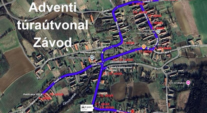 Adventi útvonal Závodon – 2,7 kilométeres faluséta ünnepi ablakokkal