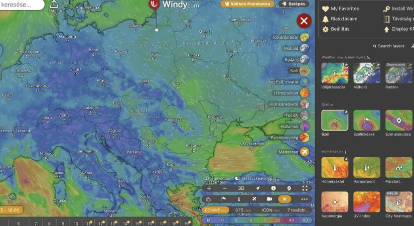 Pontos és igazán látványos ez az időjárás-előrejelző weboldal, app is van hozzá