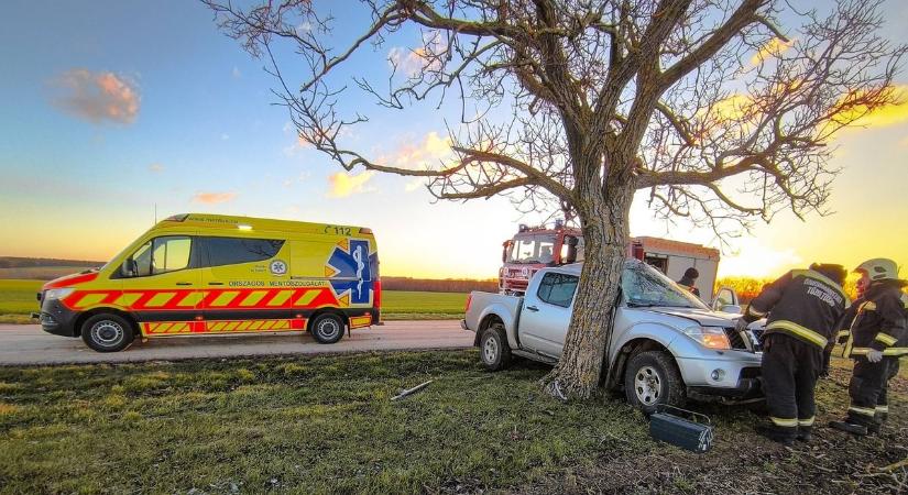 Fának csapódott egy terepjáró: súlyosan megsérült a vezető (fotók)