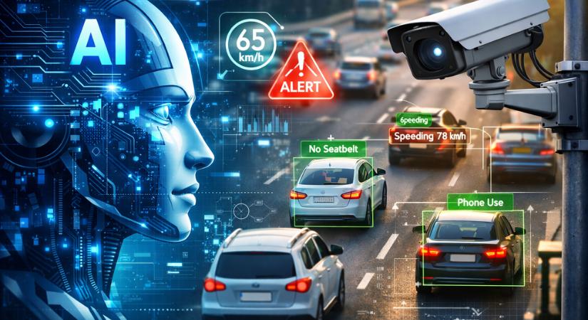 Már van, ahol mesterséges intelligencia figyeli az autósokat: négy nap alatt 2500 szabálysértés