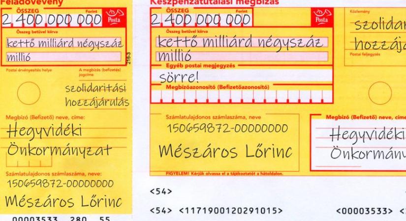 Kovács Gergely sárga csekken egyenesen Mészáros Lőrinc zsebébe utalná a kerület 2,4 milliárdos szolidaritási hozzájárulását