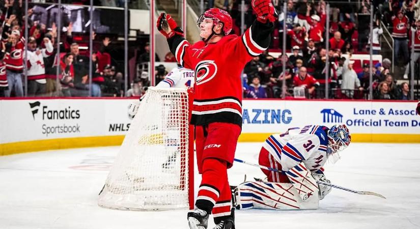 NHL: ráadásban gyűrte le a Rangerst a keleti első Hurricanes, Winnipegben nyert az Oilers