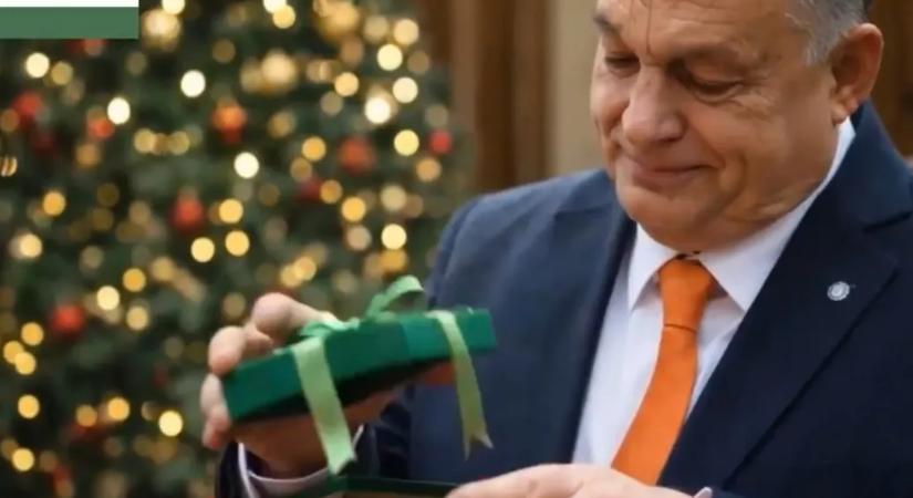 Orbán Viktor orosz gázt kap ajándékba a Mikulásnak öltözött Putyintól a kenyai orosz nagykövetség MI-generált karácsonyi videójában