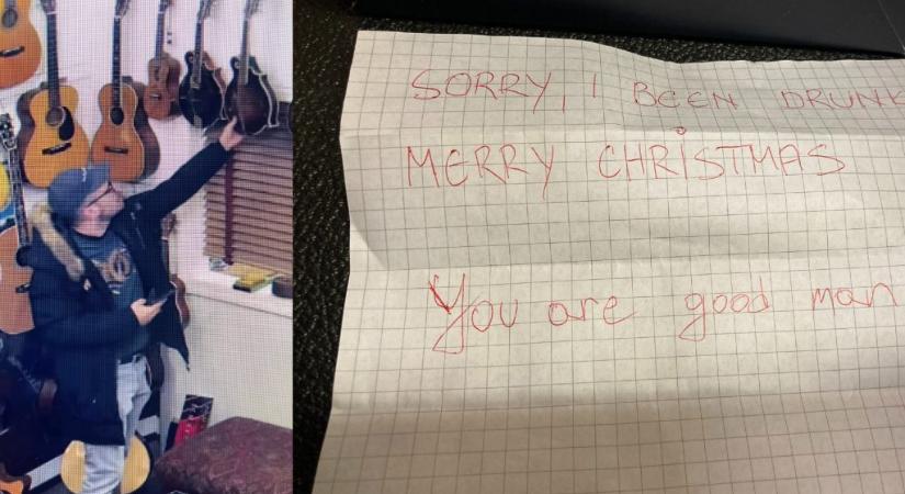 „Bocs, részeg voltam” – üzente a gitárbolt tolvaja