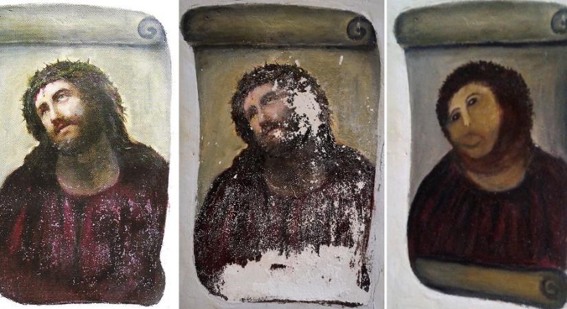 Elhunyt Cecilia Giménez, a „bundás Jézus” restaurátora – egy félresikerült restaurálás világtörténete